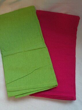 Kay Dee Designs Cloth Napkins 19" Cotton Solid Color Pink & Lime Green Set of 2